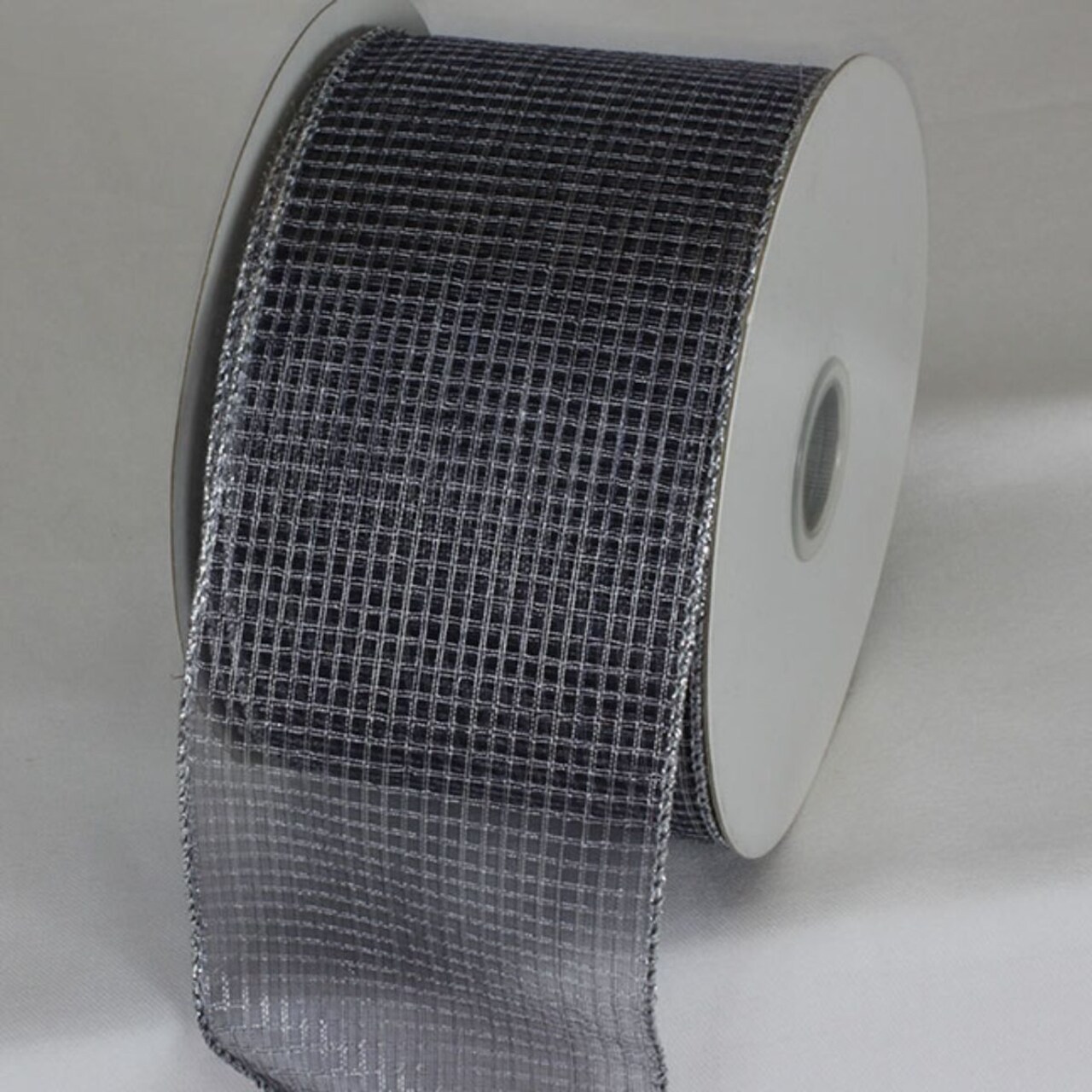 The Ribbon People Navy Blue Mini Check Sheer Wired Craft Ribbon 3" x 20 Yards